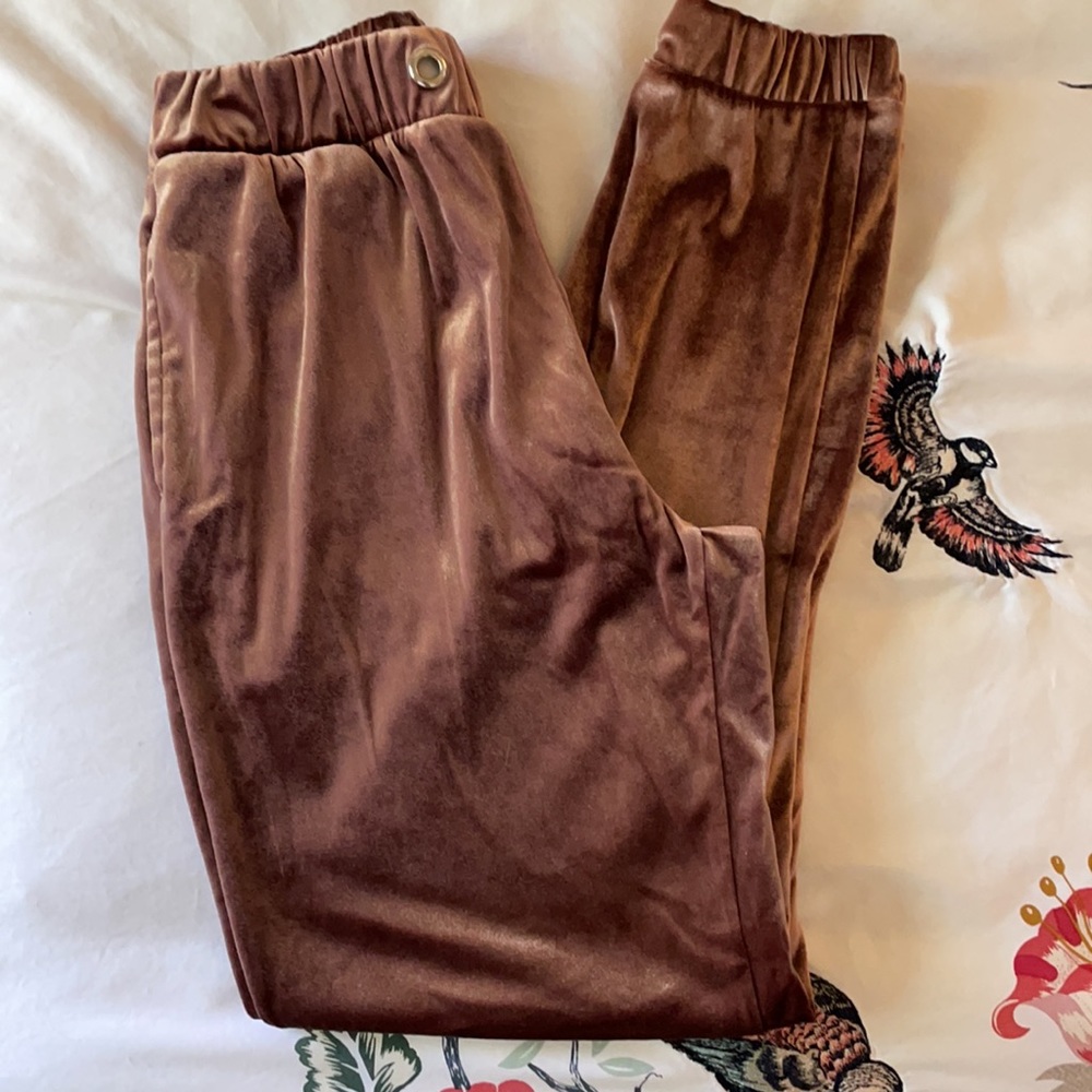 Gia Monae Velvet Muave Joggers, Small